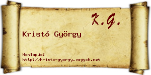 Kristó György névjegykártya