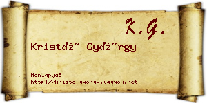 Kristó György névjegykártya