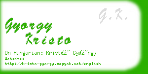 gyorgy kristo business card